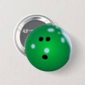 Badge Rond 5 Cm Boule de Bowling (verte) (Devant & derrière)