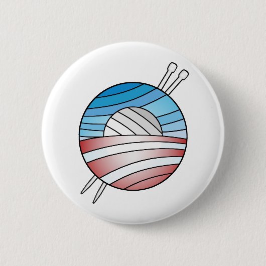 Badge Rond 5 Cm Boule de fil, bouton (Devant)