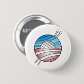 Badge Rond 5 Cm Boule de fil, bouton (Devant & derrière)