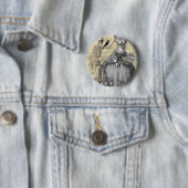 Badge Rond 5 Cm Boule de mascarade de Halloween (En situation)