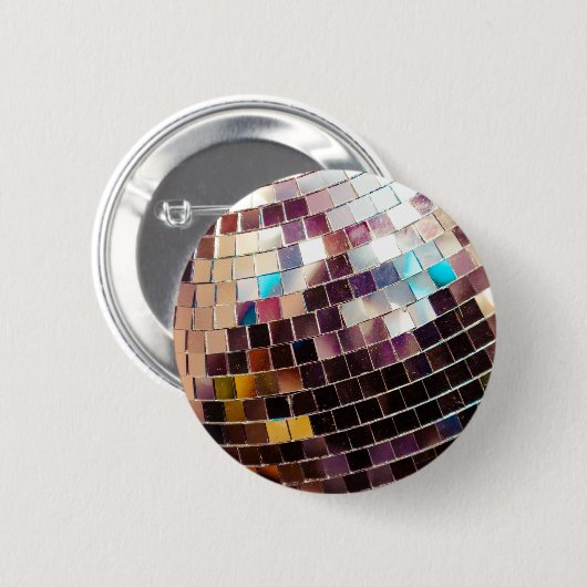 Badge Rond 5 Cm Boule Disco (Devant & derrière)
