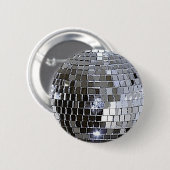 Badge Rond 5 Cm Boule Disco Argent (Devant & derrière)