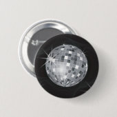 Badge Rond 5 Cm boule disco argent (Devant & derrière)