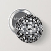 Badge Rond 5 Cm Boule Disco Argent (Devant & derrière)