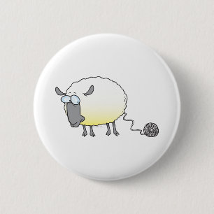 Badge Rond 5 Cm boule drôle de fil cloné dessin animé mouton