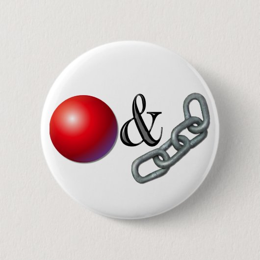Badge Rond 5 Cm Boule et chaîne (Devant)