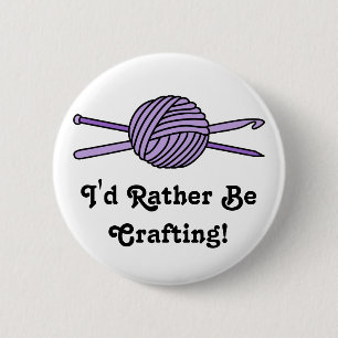 Badge Rond 5 Cm Boule pourpre de fil (Knit et crochet)