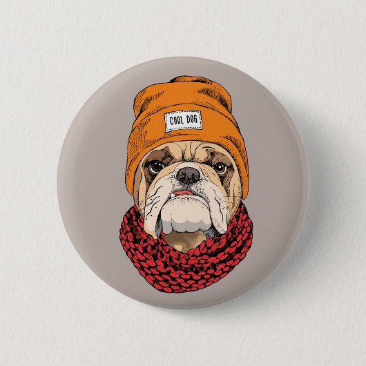 Badge Rond 5 Cm Bouledogue frais (Devant)