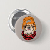 Badge Rond 5 Cm Bouledogue frais (Devant & derrière)
