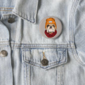 Badge Rond 5 Cm Bouledogue frais (En situation)