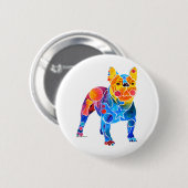 Badge Rond 5 Cm Bouledogue français (Devant & derrière)
