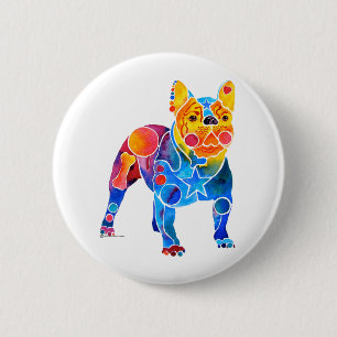 Badge Rond 5 Cm Bouledogue français