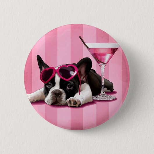 Badge Rond 5 Cm Bouledogue français (Devant)