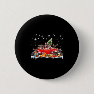 Badge Rond 5 Cm Bouledogue français chien camion rouge arbre de No