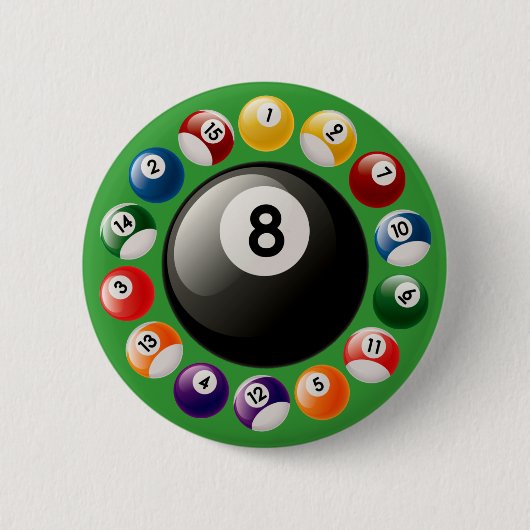 BADGE ROND 5 CM BOULES DE BILLARDS (Devant)