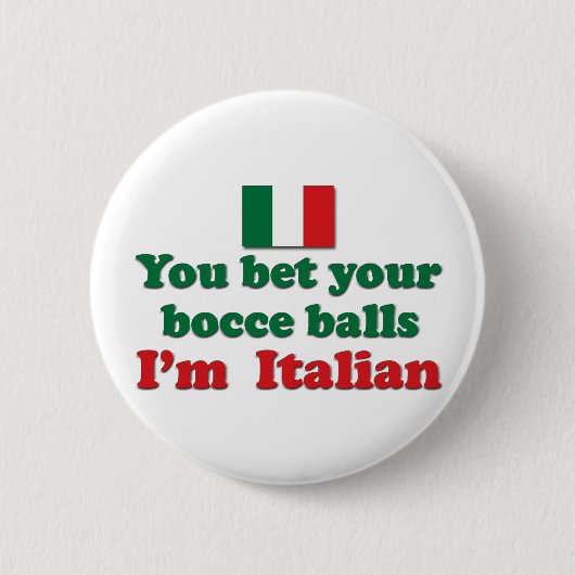 Badge Rond 5 Cm Boules de Bocce d'Italien (Devant)