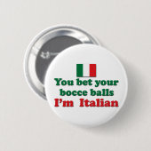 Badge Rond 5 Cm Boules de Bocce d'Italien (Devant & derrière)
