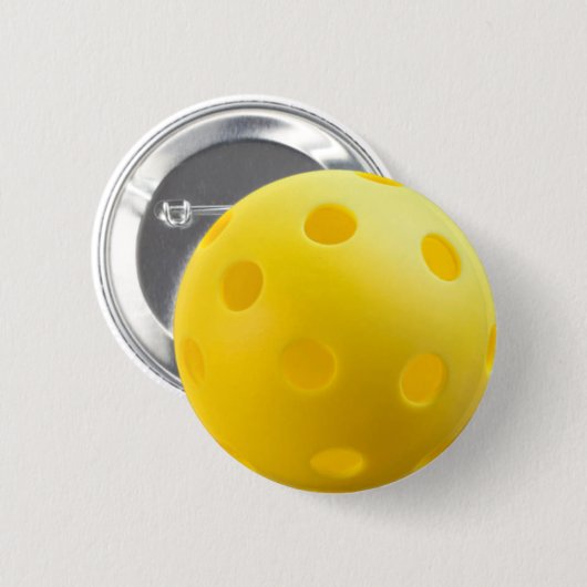 Badge Rond 5 Cm Boules de Pickleball - Bouton de Pickleball Jaune (Devant & derrière)