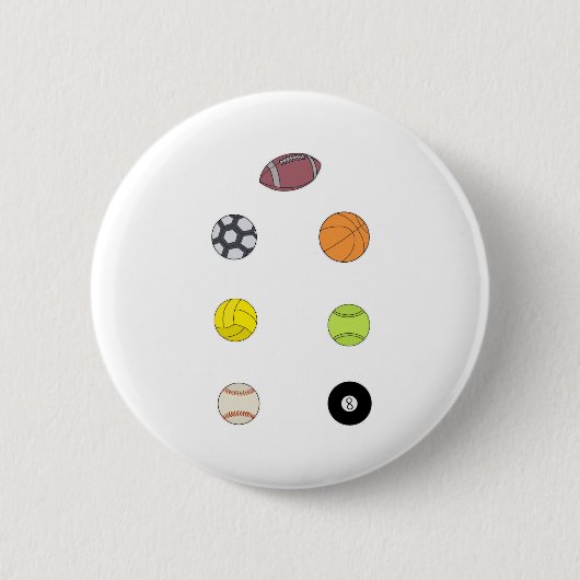 Badge Rond 5 Cm Boules de sport (Devant)