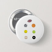 Badge Rond 5 Cm Boules de sport (Devant & derrière)