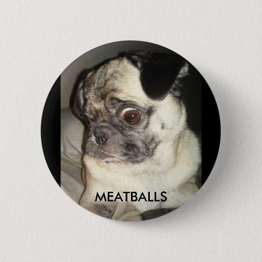 BADGE ROND 5 CM BOULETTES DE VIANDE (Devant)