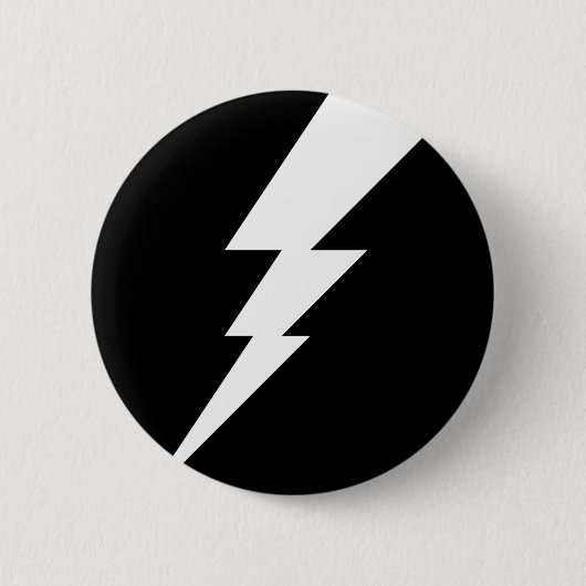 Badge Rond 5 Cm Boulon éclair blanc (Devant)