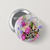 Badge Rond 5 Cm Bouquet d'avril (Devant & derrière)