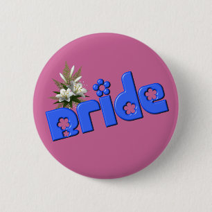 Badge Rond 5 Cm Bouquet de fleurs de mariée