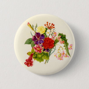 Badge Rond 5 Cm Bouquet de fleurs mixtes