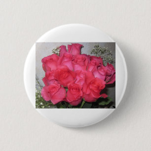 BADGE ROND 5 CM BOUQUET DE ROSES