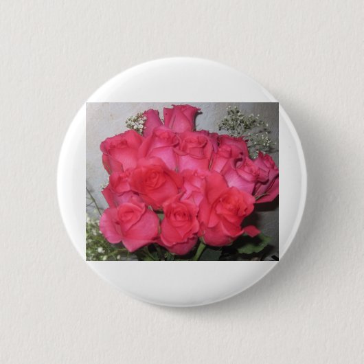 BADGE ROND 5 CM BOUQUET DE ROSES (Devant)