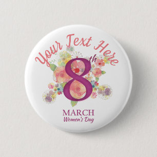 Badge Rond 5 Cm Bouquet floral le jour de la femme internationale