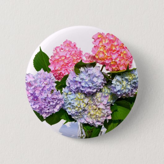 Badge Rond 5 Cm Bouquet Hydrangea (Devant)