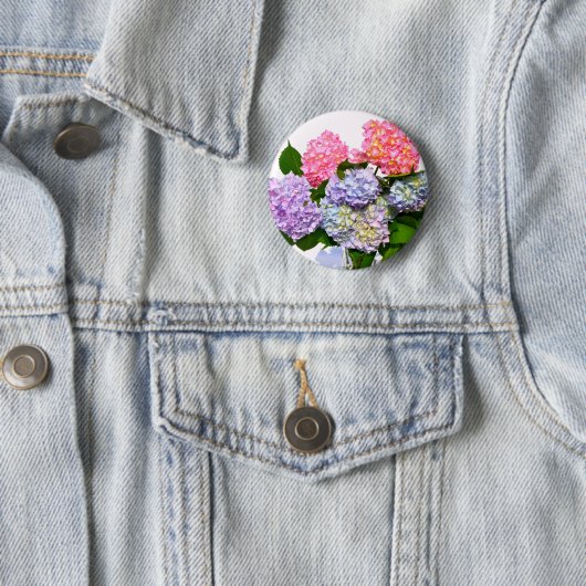 Badge Rond 5 Cm Bouquet Hydrangea (En situation)