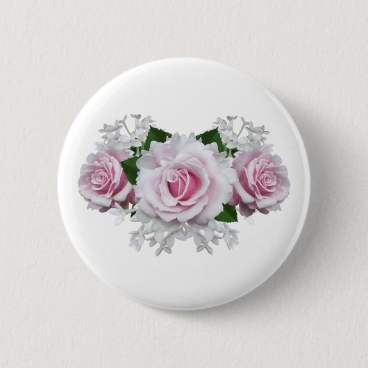 Badge Rond 5 Cm Bouquet rose (Devant)