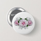 Badge Rond 5 Cm Bouquet rose (Devant & derrière)