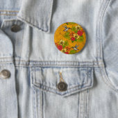 Badge Rond 5 Cm Bouquet tropical et colibris 2 (En situation)