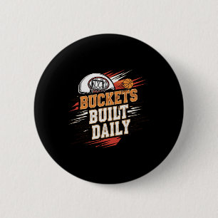 Badge Rond 5 Cm Bouquets construits quotidiennement Basketball Mot