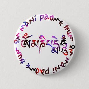 Badge Rond 5 Cm Bourdonnement de padme de l'OM mani