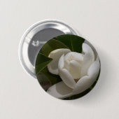 Badge Rond 5 Cm bourgeon de fleur de magnolia du sud blanc (Devant & derrière)