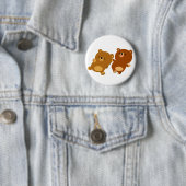 Badge Rond 5 Cm Bours de dessin mignonnes facétieuses (En situation)