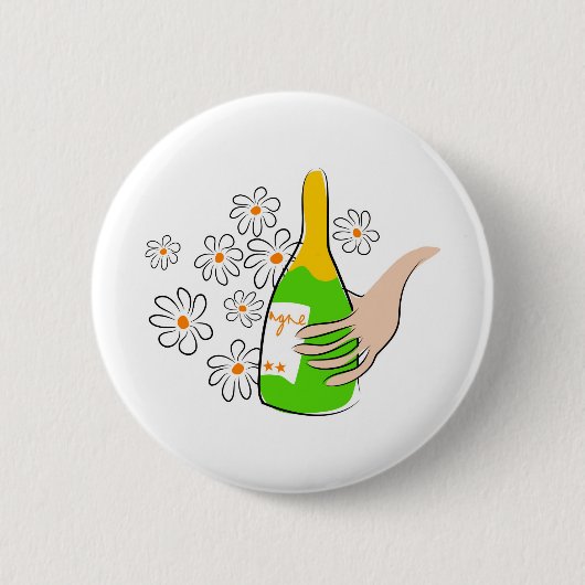 Badge Rond 5 Cm bouteille de vin (Devant)