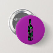 Badge Rond 5 Cm Bouteille de vin foncé (Devant & derrière)