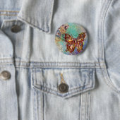 BADGE ROND 5 CM BOUTEILLE EN PARKLES D'OR BLEU (En situation)