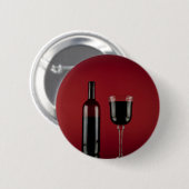 Badge Rond 5 Cm Bouteille en verre de vin rouge (Devant & derrière)
