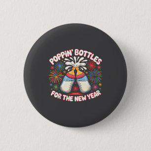 Badge Rond 5 Cm Bouteilles Pn Pour Le Nouvel An Toast Fun Baby Mil