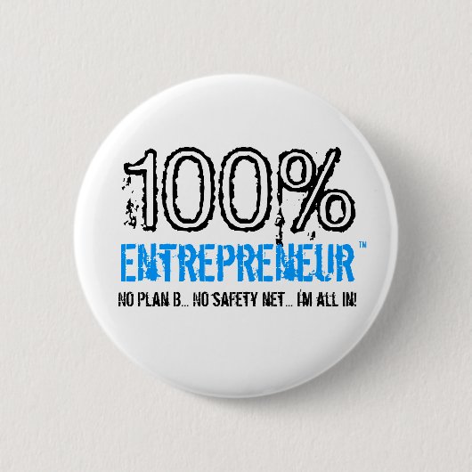 Badge Rond 5 Cm Bouton 100% d'Entrepreneur™ (Devant)