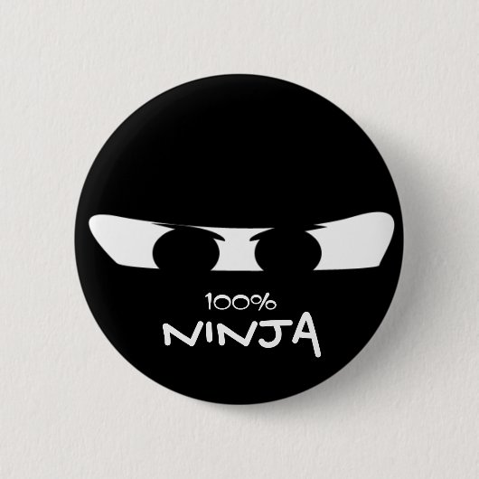 Badge Rond 5 Cm Bouton 100% NINJA (Devant)