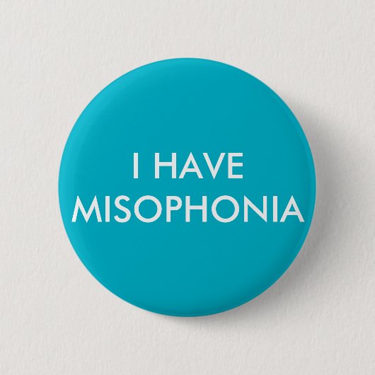 Badge Rond 5 Cm Bouton 1 de Misophonia - Teal (Devant)
