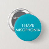 Badge Rond 5 Cm Bouton 1 de Misophonia - Teal (Devant & derrière)